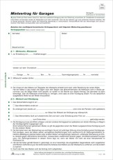 RNK Verlag Mietvertrag für Garagen, 4 Seiten, gefalzt auf DIN A4, 10 Stück Mietvertrag A4 gefalzt