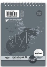 Staufen® style Spiralblock - A7, 40 Blatt,  70 g/qm, kariert Spiralblock A7 kariert 70 g/qm