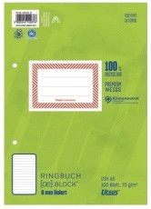Ursus Basic Ringbuchblock - A5, 100 Blatt, 70 g/qm, liniert Ringbuchblock A5 liniert 70 g/qm