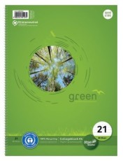Staufen® green Collegeblock LIN21 - A4, 80 Blatt, 70 g/qm, liniert 100% aus Recycling-Papier A4