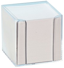 Folia Notizboxen - glasklar, ca. 700 Blatt - weiß, lose Zettelbox weiß