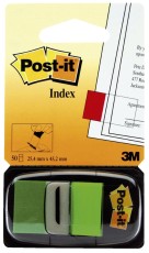 Post-it® Index Standard-Typ 680 - 25,4 x 43,2 mm, grün Index Marker 25,4 mm 43,2 mm grün