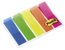 Post-it® Index - 11,9 x 43,2 mm, Leuchtfarben, 5x 20 Streifen, Etui Index Marker 11,9 mm 43,2 mm