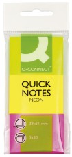 Q-Connect® Haftmarker Neon - 38 x 51 mm, 3x 50 Streifen Index Marker 38 mm 51 mm 3x 50 Streifen