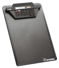 Ecobra Klemmbrett mit Rechner-Klemmschiene - schwarz Klemmbrett schwarz