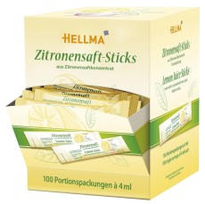 Hellma Zitronensaft-Sticks Zitrone 100 Einzelportionen je 4 ml