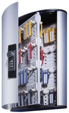 Durable Schlüsselkasten KEY BOX - 72 Haken, mit Zahlenschloss und Panel, grau Schlüsselschrank