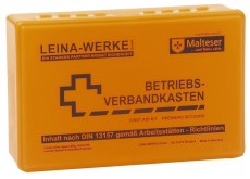 Leina-Werke Betriebsverbandkasten klein - mit Wandhalterung - orange Verbandkasten nach DIN 13157