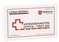 Leina-Werke Betriebsverbandkasten Office-First Aid - inkl. Wandhalterung - Kunststoff Verbandkasten