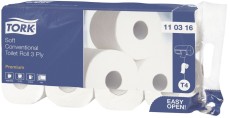 Tork® Premium Toilettenpapier - 3-lagig, extra weich, mit Dekorprägung, hochweiß, 8 Rollen weiß
