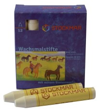 Stockmar Wachsmalstifte - weiß - 12 Stifte Wachsmalstifte weiß 12 Stück 83 mm 12 mm