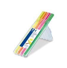 Staedtler® Textmarker triplus® textsurfer®, Box mit 4 Farben Textmarker gelb, pink, orange, grün