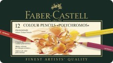 Faber-Castell Künstlerfarbstifte POLYCHROMOS®, farbig sortiert im 12er Metalletui Farbstiftetui