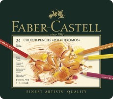 Faber-Castell Künstlerfarbstifte POLYCHROMOS®, farbig sortiert im 24er Metalletui Farbstiftetui