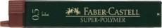 Faber-Castell Feinmine SUPER POLYMER - 0,5 mm, F, tiefschwarz, 12 Minen Feinmine tiefschwarz 0,5 mm