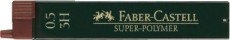 Faber-Castell Feinmine SUPER POLYMER - 0,5 mm, 3H, tiefschwarz, 12 Minen Feinmine tiefschwarz 0,5 mm