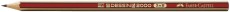 Faber-Castell Bleistift DESSIN® 2001 mit Radierer - HB, rot-gold-gestreift Bleistift HB 175 mm