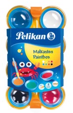Pelikan® Deckfarbkasten mini-friends® 755/8, mit 8 Farben + Pinsel Farbkasten 8 Farben + Pinsel
