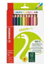 STABILO® Umweltfreundlicher Dreikant-Buntstift - GREENtrio - 12er Pack - mit 12 verschiedenen Farben