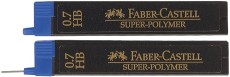 Faber-Castell Feinmine SUPER POLYMER - 0,7 mm, H, tiefschwarz, 12 Minen Bild zeigt Härtegrad B H