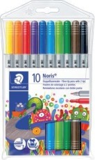 Staedtler® Doppelfasermaler Noris Club®, 2 Spitzen: dünn 1,0 mm, dick 3,0 mm, 10 Farben