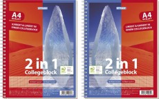 STYLEX® Collegeblock Duo - A4, 80 Blatt, kariert+ liniert Collegeblock A4 liniert + kariert 4-fach