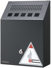 Durable Wandascher METALL 2,5, Kapazität 2,5l, Farbe schwarz Aschenbecher schwarz 205 x 275 x 80 mm