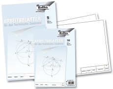 Folia Arbeitsblätter für technisches Zeichnen 120g/qm, weiß, DIN A3, 5 Blatt Zeichenblätter A3