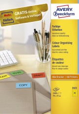Avery Zweckform® 3451 Etiketten - 70 x 37 mm, gelb, 2.400 Etiketten/100 Blatt, permanent gelb 2.400
