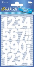 Avery Zweckform® 3787 Zahlen-Etiketten - 0-9, 25 mm, weiß, selbstklebend, wetterfest, 28 Etiketten