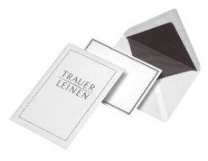 mayer-network Trauermappe Briefkarte+Umschlag, Leinen, DIN A6/C6, je 5 Stück Trauerpost A6 / C6