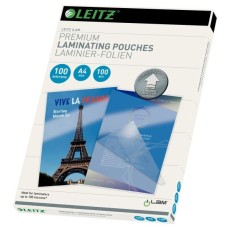 Leitz 7480 Laminierfolie UDT - A4, glänzend, 100 mym, 100 Stück Laminierfolie 2 x 100 mym A4