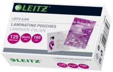 Leitz 33810 Folientasche - Kreditkarte, glänzend, 125 mym, 100 Stück Laminierfolie 2 x 125 mym