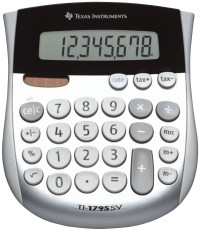 Texas Instruments Mini-Tischrechner TI-1795 SV, Solar- und Batteriebetrieb, 121 x 140 x 26 mm blau