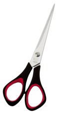 WEDO® Schere Edelstahl - Linkshänder, 6,5 Zoll, 16,0 cm, schwarz/roter Softgriff Schere 16 cm