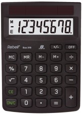 Rebell® Tischrechner Eco 310, 100%Solar, einzeilig, 8 Stellen, 102x143x29mm,schwarz Tischrechner