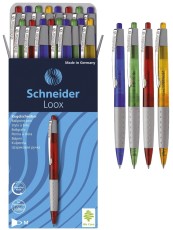 Schneider Druckkugelschreiber Loox - M, blau (dokumentenecht), sortiert Druckkugelschreiber blau M