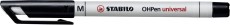 STABILO® Folienstift - OHPen universal - wasserlöslich medium - Einzelstift - schwarz Folienstift