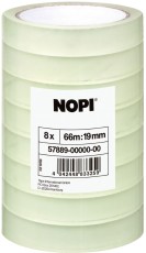 Nopi Klebefilm NOPI® transparent, PP, unsichtbar, Bandgröße (L x B): 66 m x 19 mm Klebeband