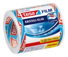 tesa® Klebefilm kristall-klar - 15 mm x 10 m, 3er Pack Klebefilm 15 mm 10 m 26 mm