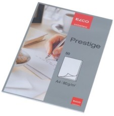 Elco Schreibblock Prestige - DIN A4, blanko, weiß, 50 Blatt mit Lösch- und Linienblatt Briefblock