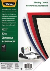 Fellowes® Deckblätter - Lederstruktur, A4, schwarz, 100 Stück Deckblätter schwarz 100 Stück A4