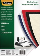 Fellowes® Deckblätter Chromolux - A4, Karton 250 g/qm, blau, 100 Stück Deckblätter blau A4