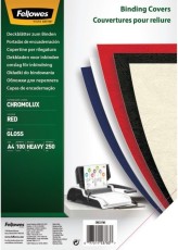 Fellowes® Deckblätter Chromolux - A4, Karton 250 g/qm, rot, 100 Stück Deckblätter rot 100 Stück