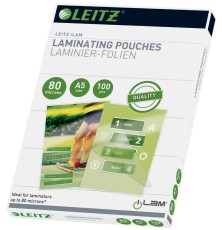 Leitz 33817 Folientasche 80 Micron für A5 100 Stück Folientasche glänzend 216 mm 154 mm 80