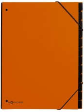 Pagna® Pultordner Trend - 12 Fächer, Eckspanngummi, orange dehnbarem Rücken Pultordner Trend 12
