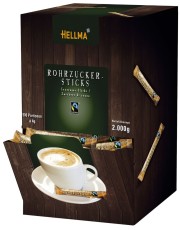 Hellma Rohrzucker FAIRTRADE - Sticks 500 Portionen à 4 g Zucker ca. 500 Portionen à 4 g ca. 2 kg