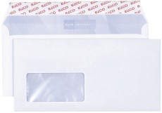 Elco Briefumschlag premium - C6/5, hochweiß, haftklebend, Innendruck, mit Fenster, 80 g/qm weiß