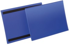 Durable Kennzeichnungstasche - magnetisch, A4 quer, PP, dokumentenecht, dunkelblau, 50 Stück oben