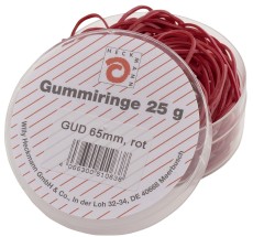Wihedü Gummiringe - Ø65 mm, Dose mit 25g, rot Gummiringe 65 mm rot 25 g